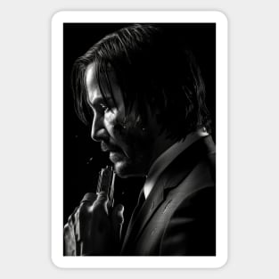 John Wick 4 Black + White Sticker